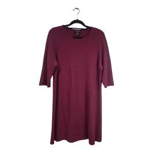 Women's Sara Campbell Wool Cashmere Ruby Red Midi Dress Size L